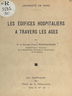 cover image of Les édifices hospitaliers à travers les âges